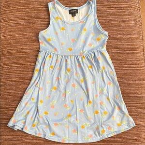 Blue Sleeveless Scoop Neck Sundress